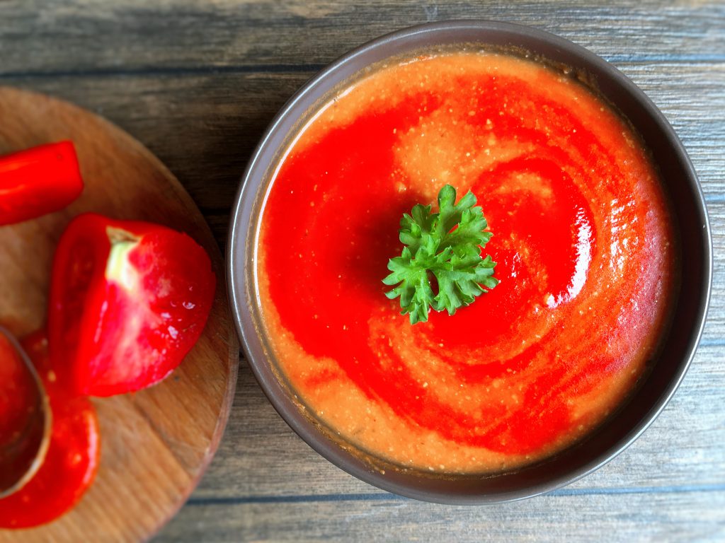 Zupa krem pomidorowy z kaszą jaglaną