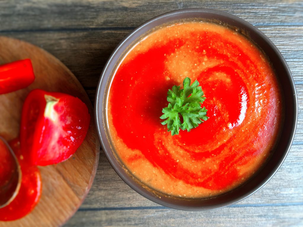Zupa krem pomidorowy z kaszą jaglaną